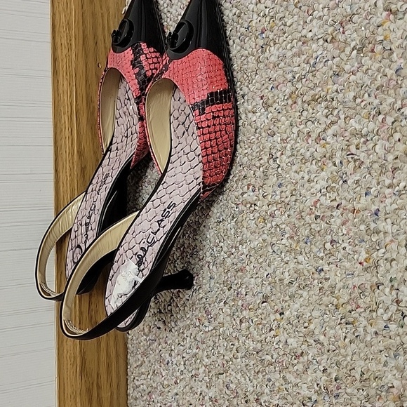 Cavalli Class Pink Black Python Kitten Heels Sz 37 2.5" Heel (US 6.5) - Picture 2 of 8